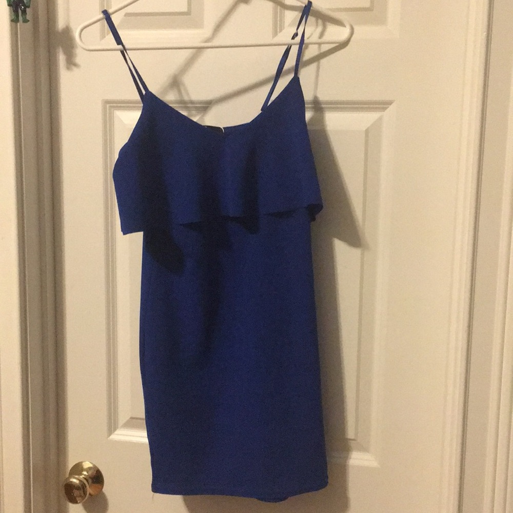 Blue Layover Bodycon Dress